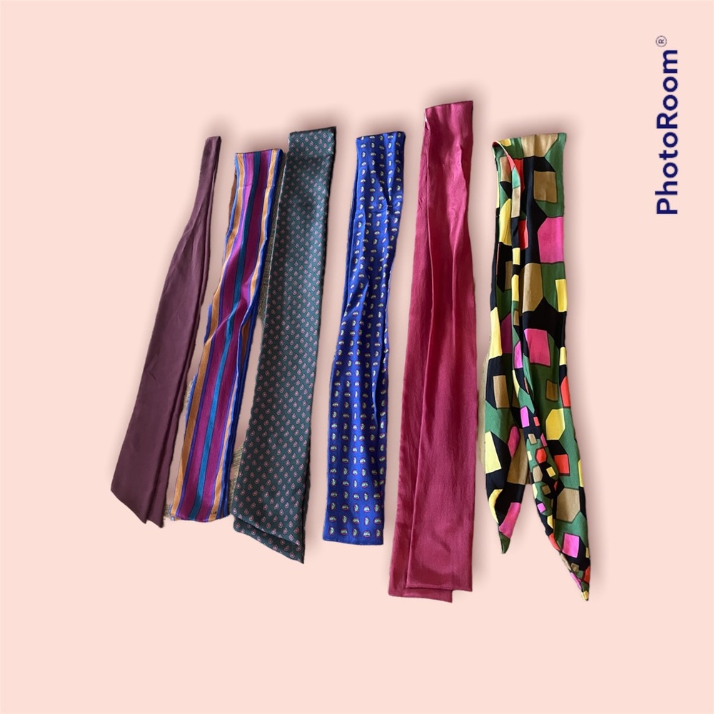 Vintage Women’s Silk Neck Ties  Bow Ralph Lauren lot of 6